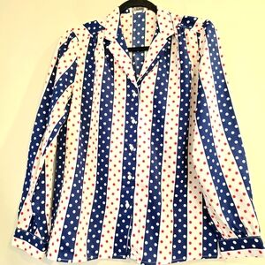 Vtg Levi Strauss & Co Women's Top Shirt Blouse Button Up Long Sleeve.E115‎